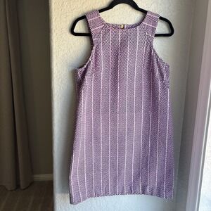 Southern Tide Womens 8 Mini Dress Sleeveless Shift Purple Textured Cotton